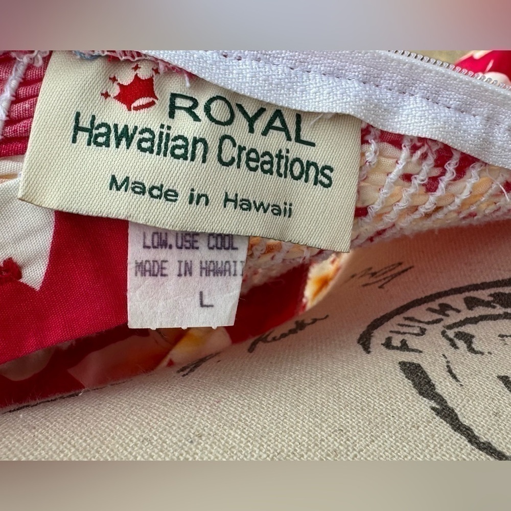Royal Hawaiian Creations Plumeria Pink Cotton Hawaiian Mini Sundress Womens L - Picture 7 of 14